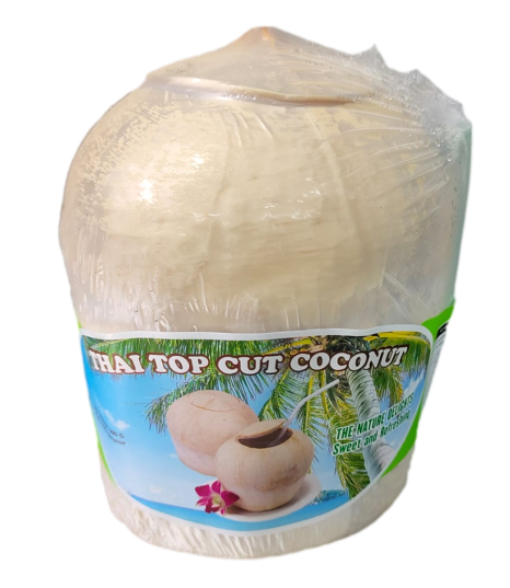 Coconut Top Cut with Spoon & Straw (3pcs/set) [Country: Thailand]